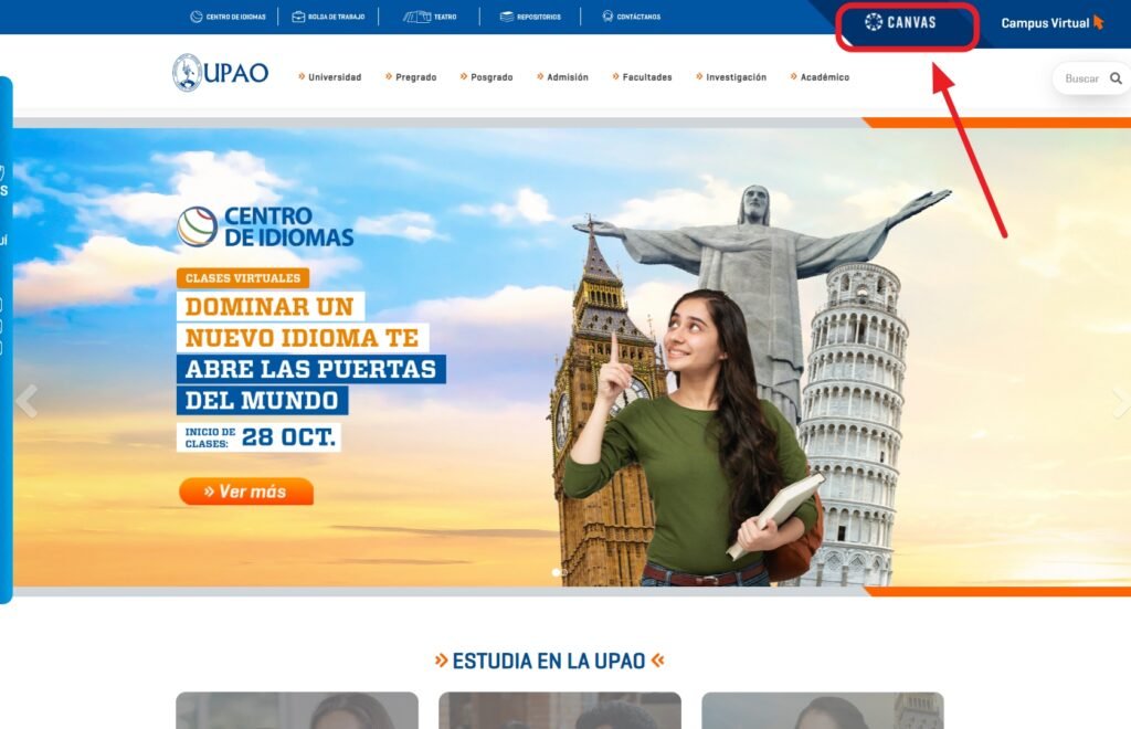 Entra al sitio web de UPAO