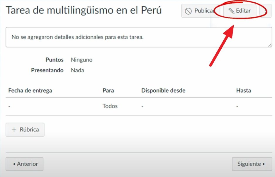 Edición de la Tarea